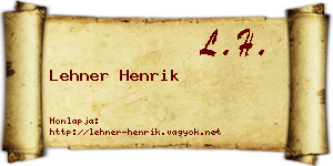 Lehner Henrik névjegykártya